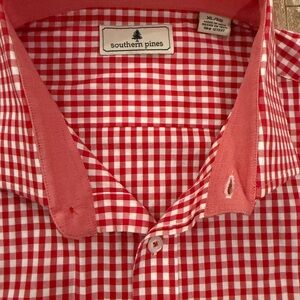 Southern Pines Red Checkered Dress Shirt